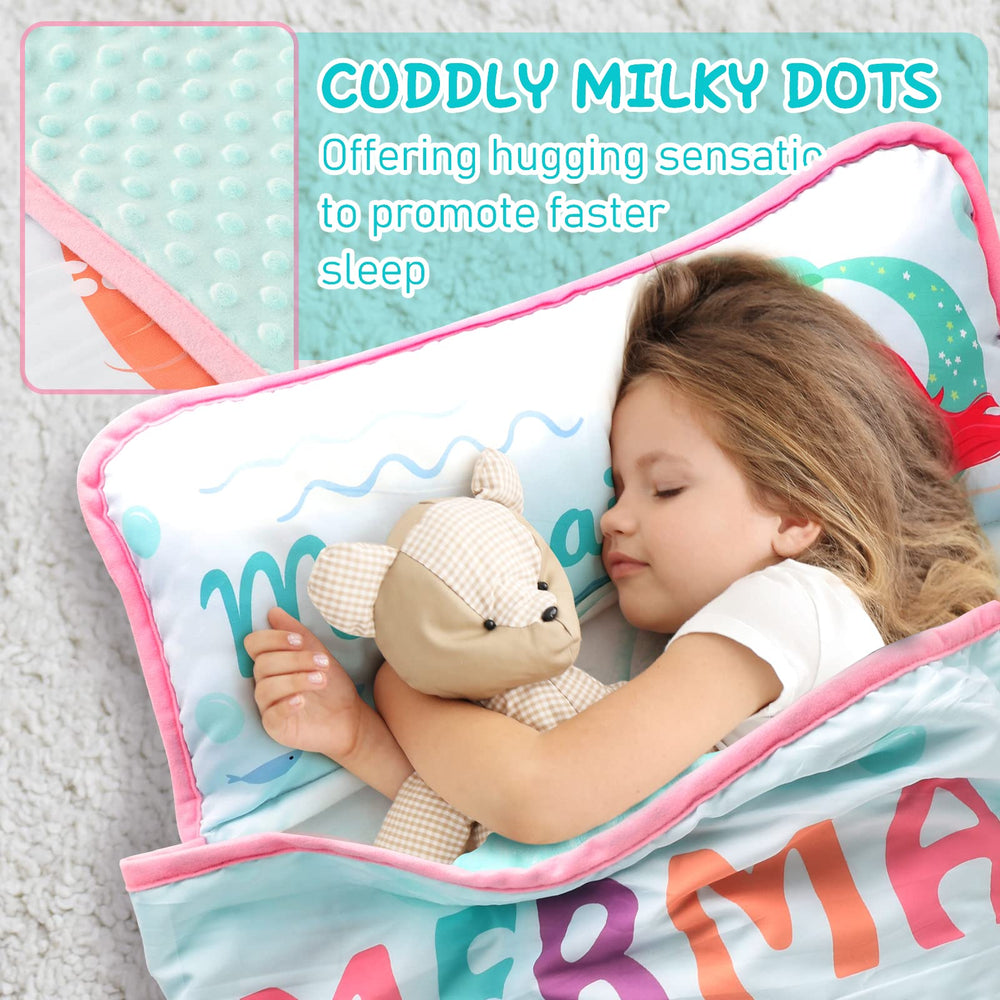 TANOSHII Mermaid nap mat with pillow for cozy naps