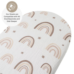 Tansy Panda bassinet sheet shows 360-degree elastic for secure fit