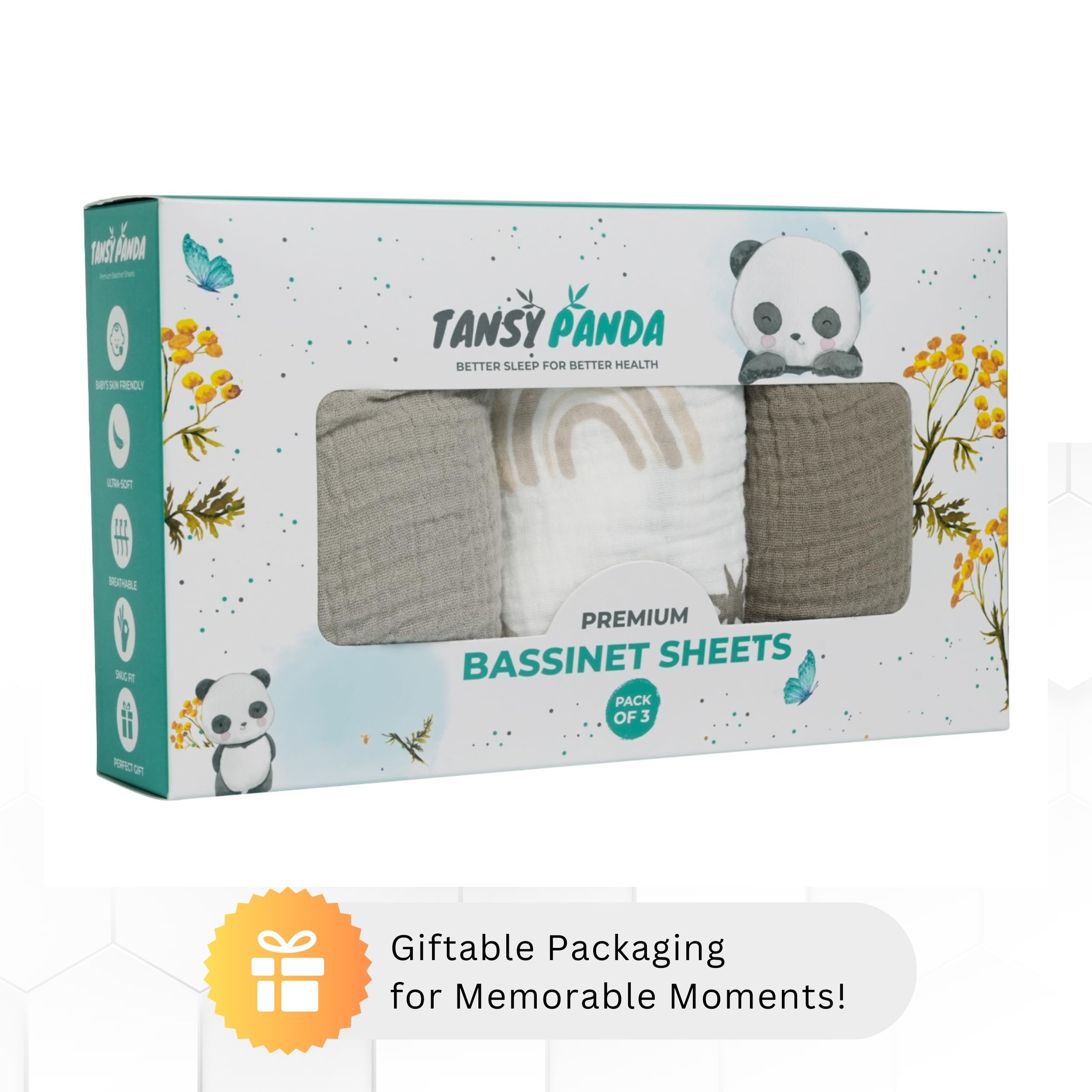 Tansy Panda bassinet sheet compatible chicco lullago and more