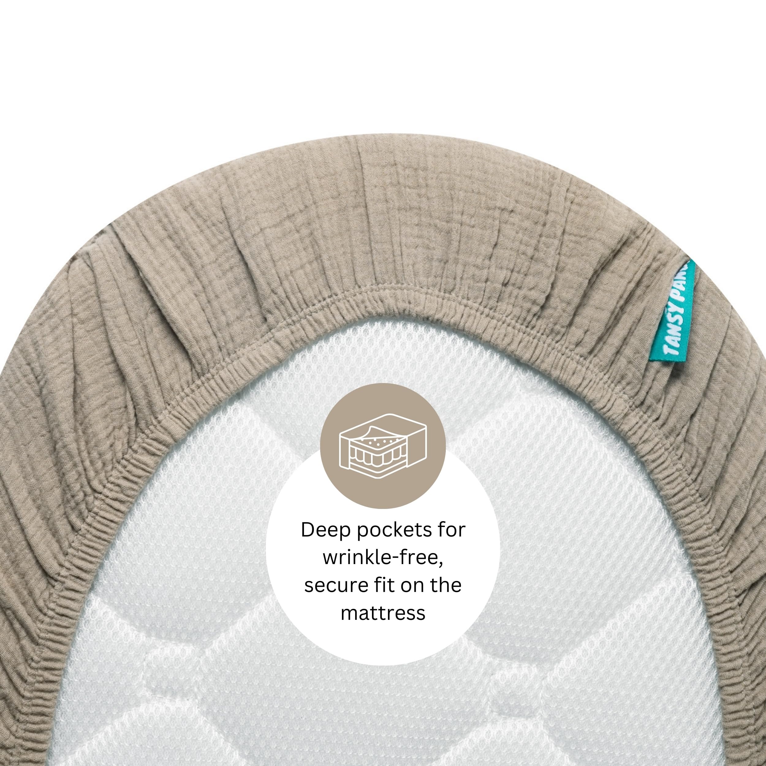 Tansy Panda bassinet sheet is dye-free for gentle skin