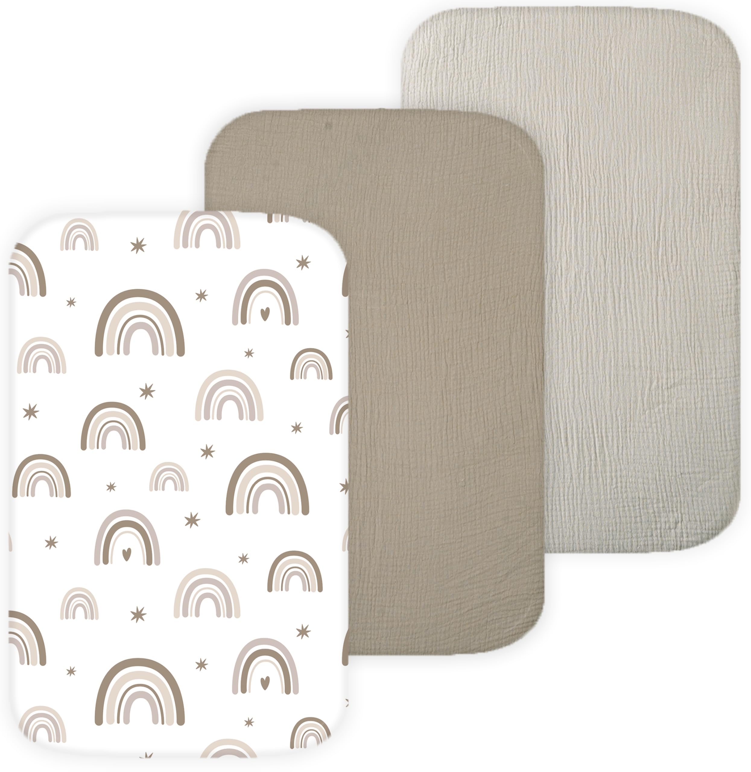 Tansy Panda bassinet sheet with soft muslin texture for gentle sleep