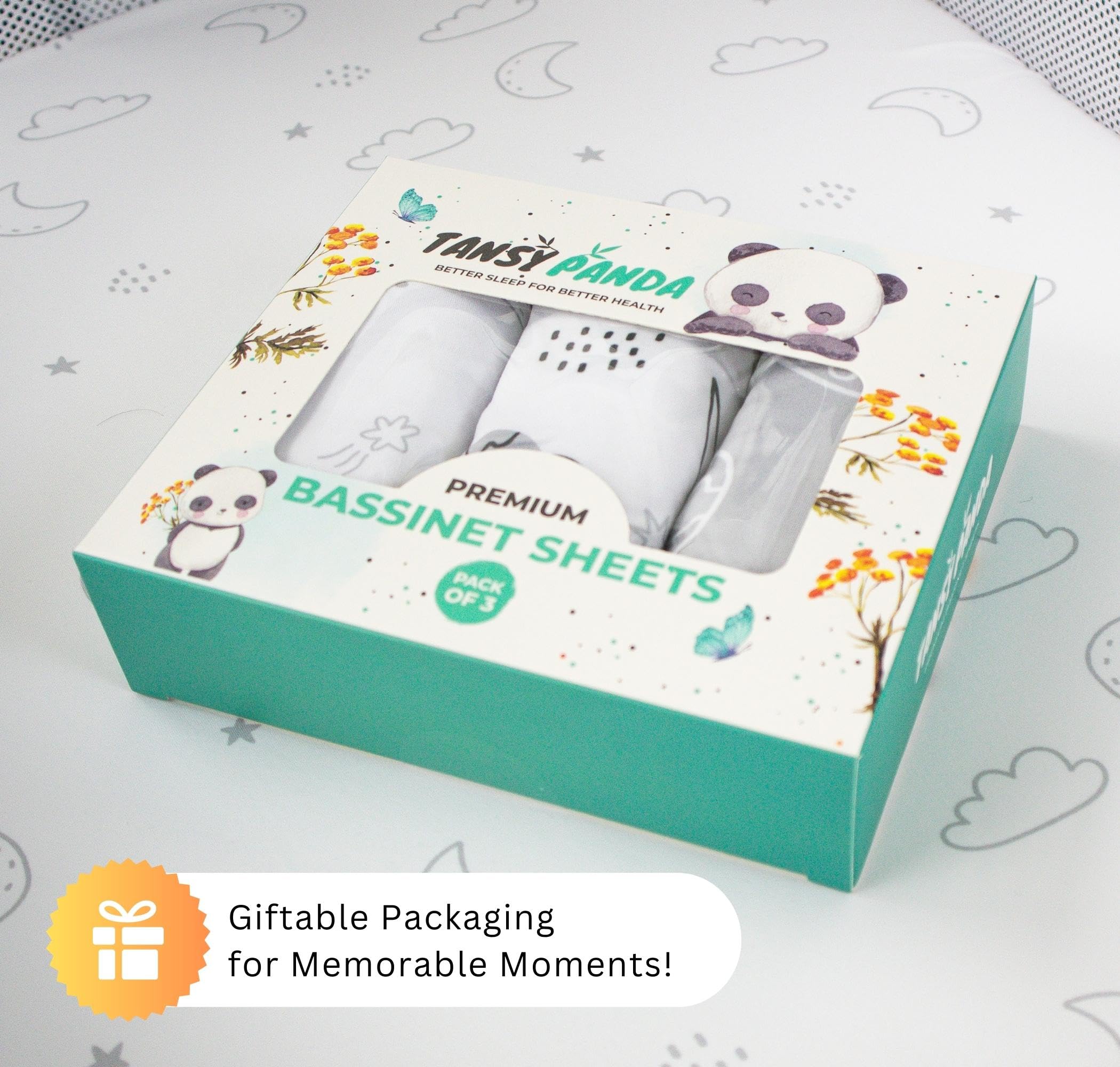 TansyPanda bassinet sheets make a thoughtful gift.