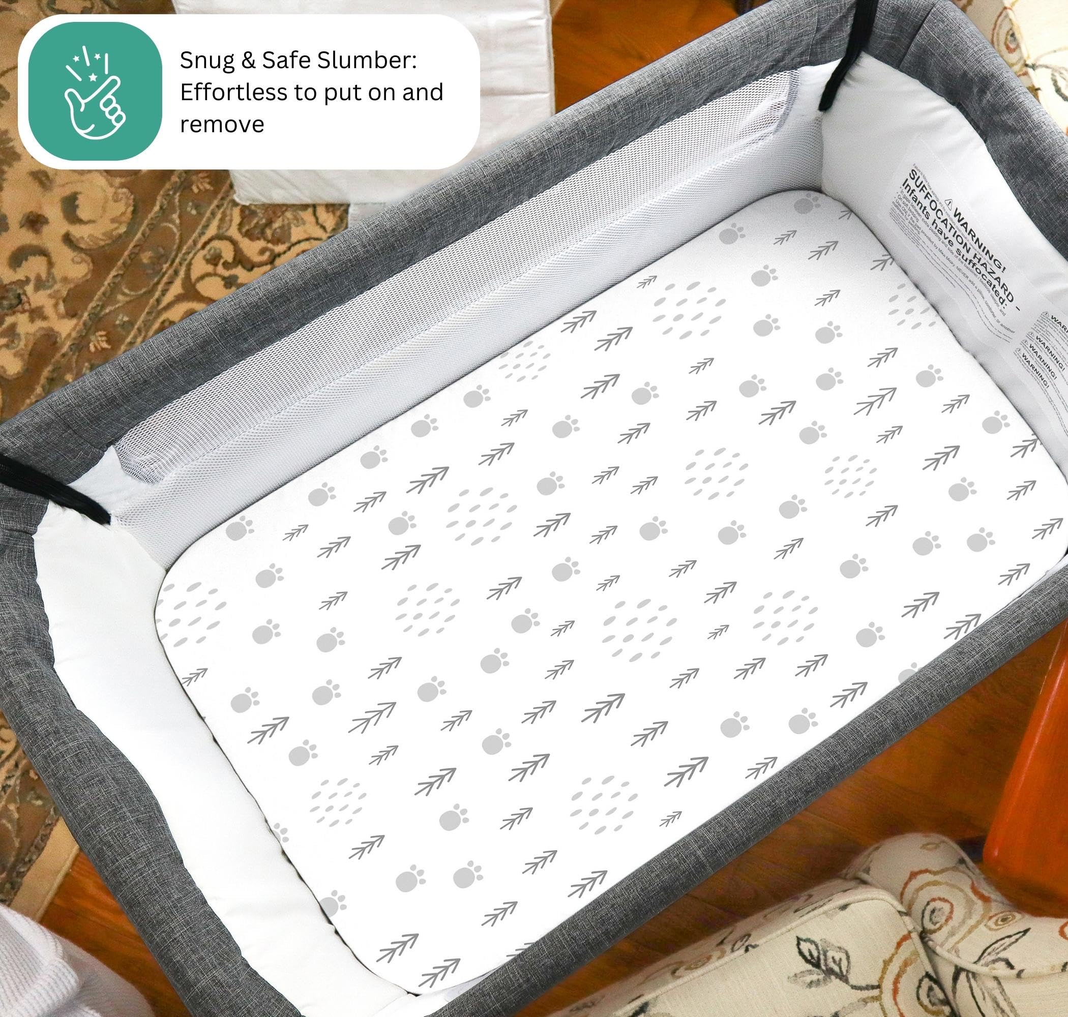 TansyPanda bassinet sheets in soft, breathable fabric.