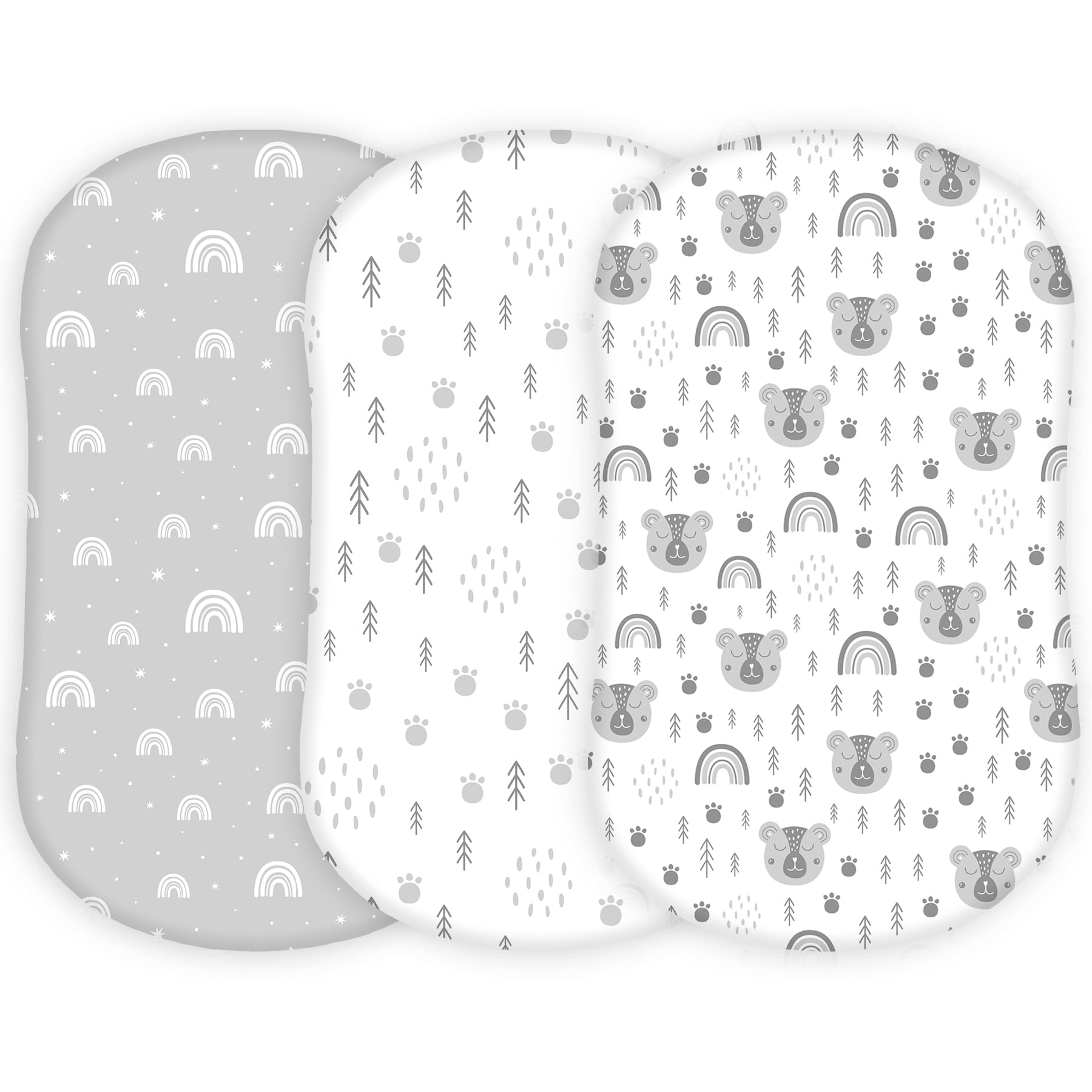 Tansy Panda Halo Bassinet Sheets with snug-fit elastic edge for wrinkle-free security.
