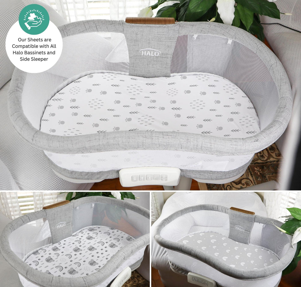 Tansy Panda Halo Bassinet Sheets in ultra-soft, breathable fabric for gentle sleep.