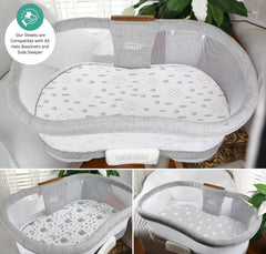 Tansy Panda Halo Bassinet Sheets in ultra-soft, breathable fabric for gentle sleep.