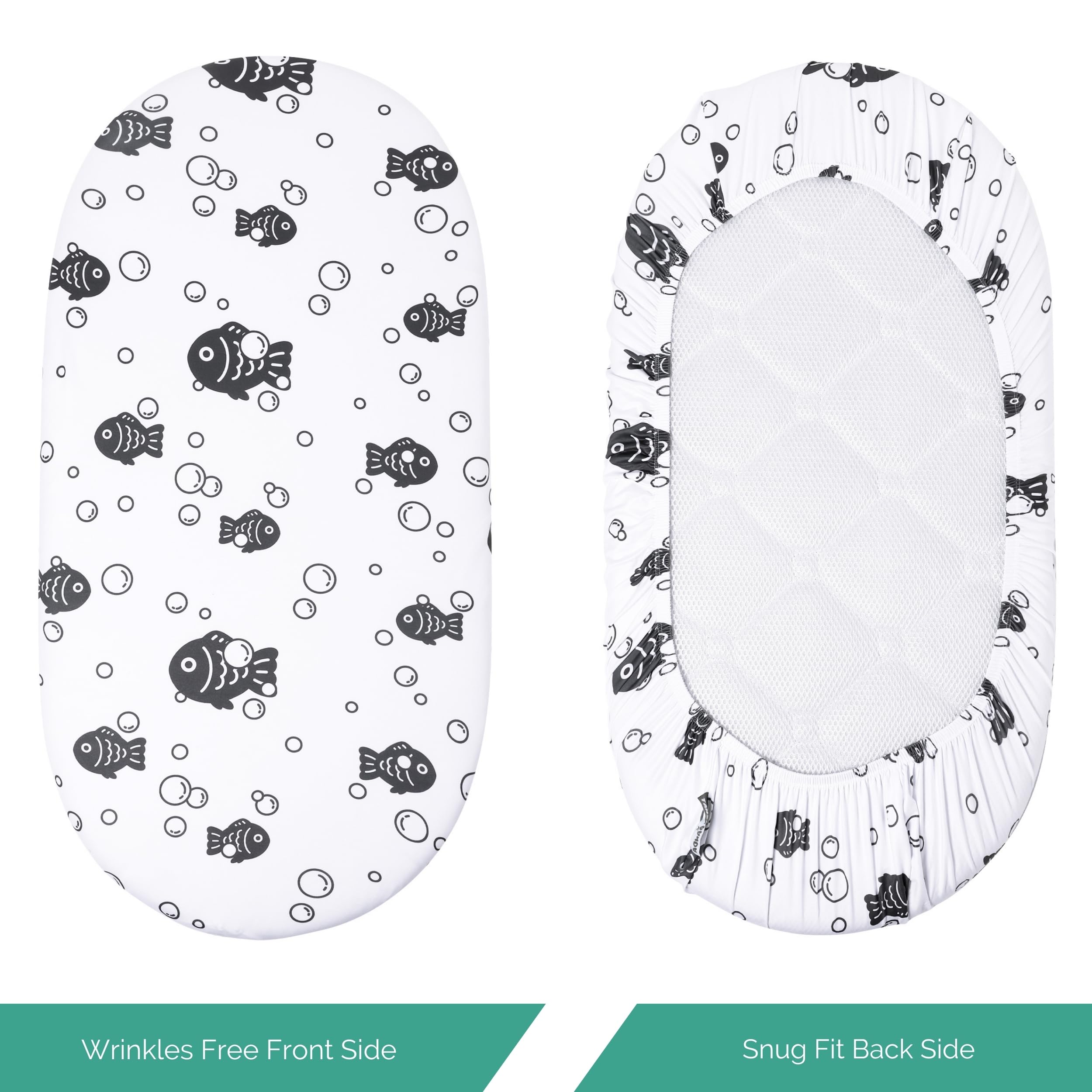 TANSY PANDA ocean fish design in a cozy nursery setting