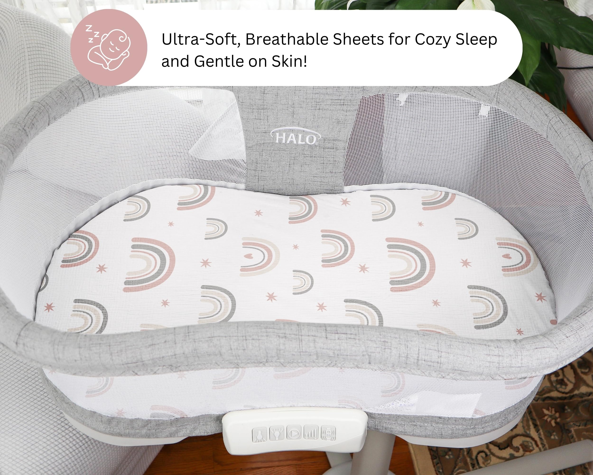 Tansy Panda rainbow pattern in nursery design adds stylish decor