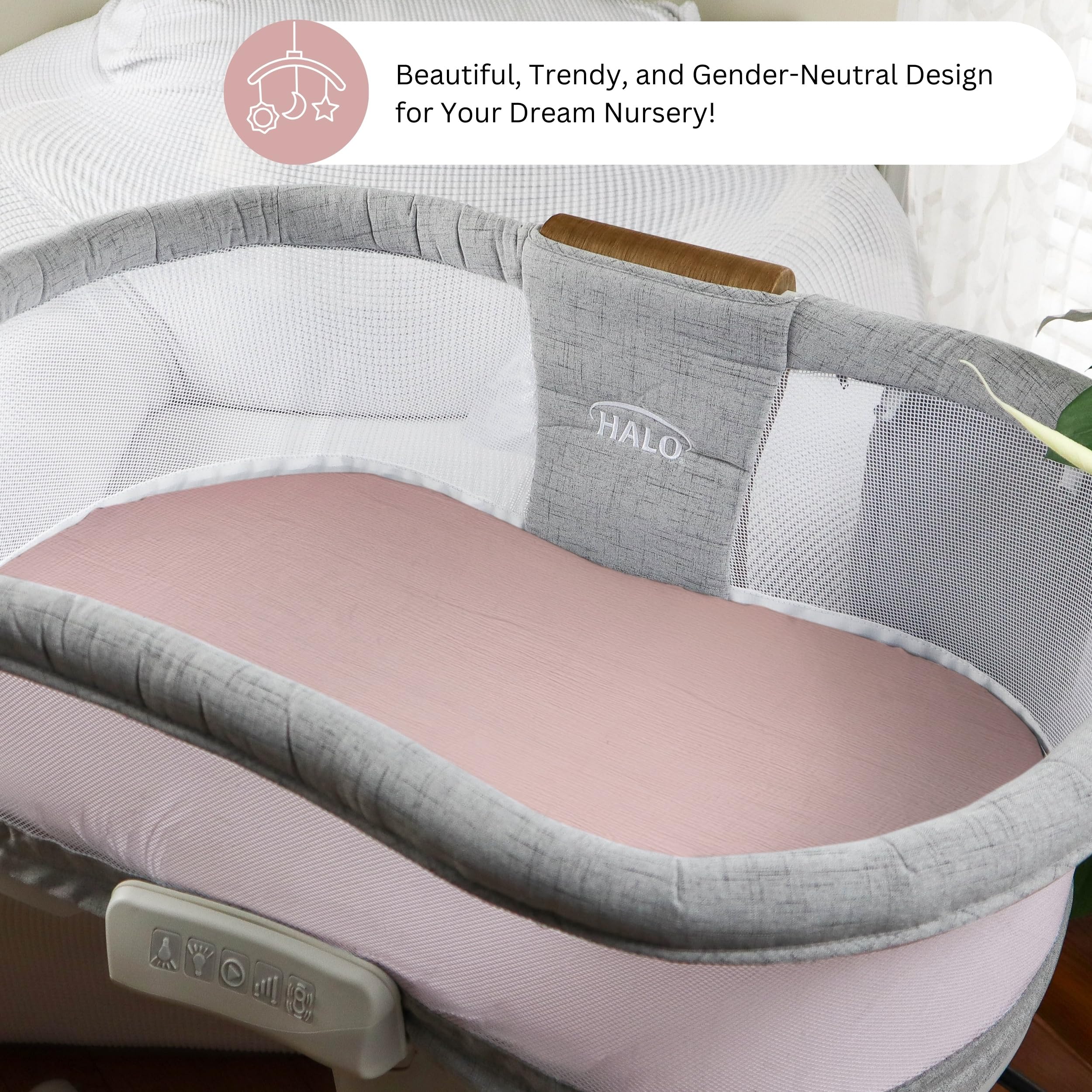 Tansy Panda three-pack bassinet sheets showcasing convenient rotation for nights