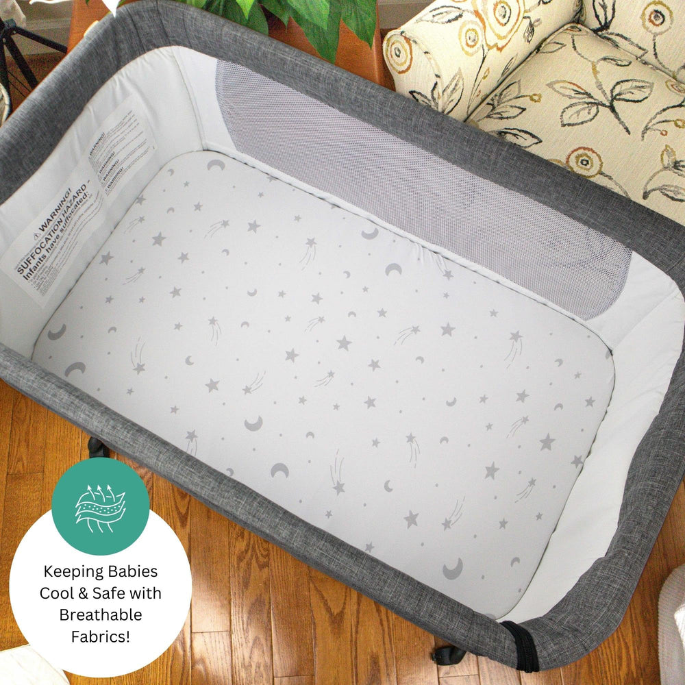 TansyPanda bassinet sheets elastic-band secure-fit for 3-in-1 bedside sleepers