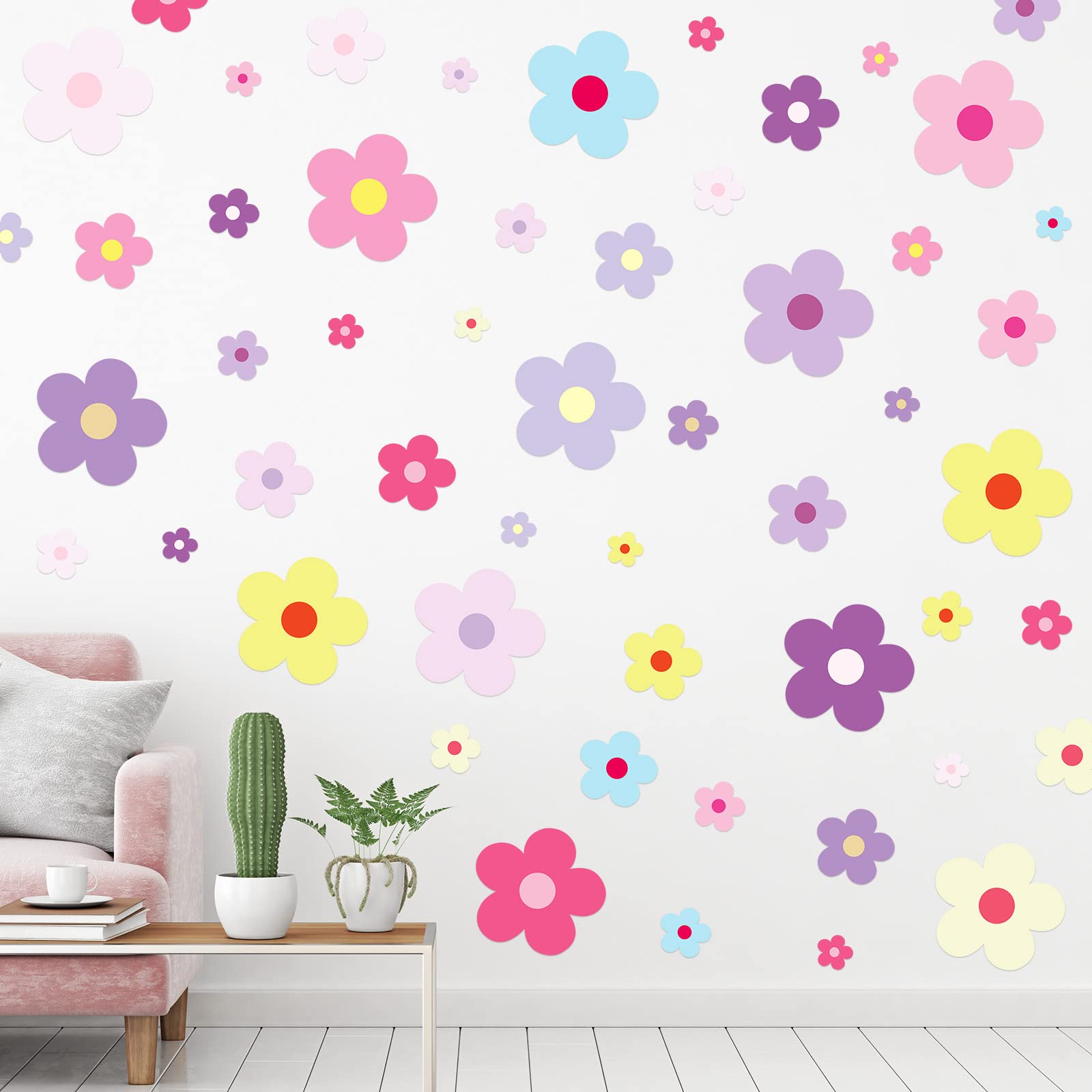 TaoBary 288-pcs flower wall stickers pack brightens nursery decor