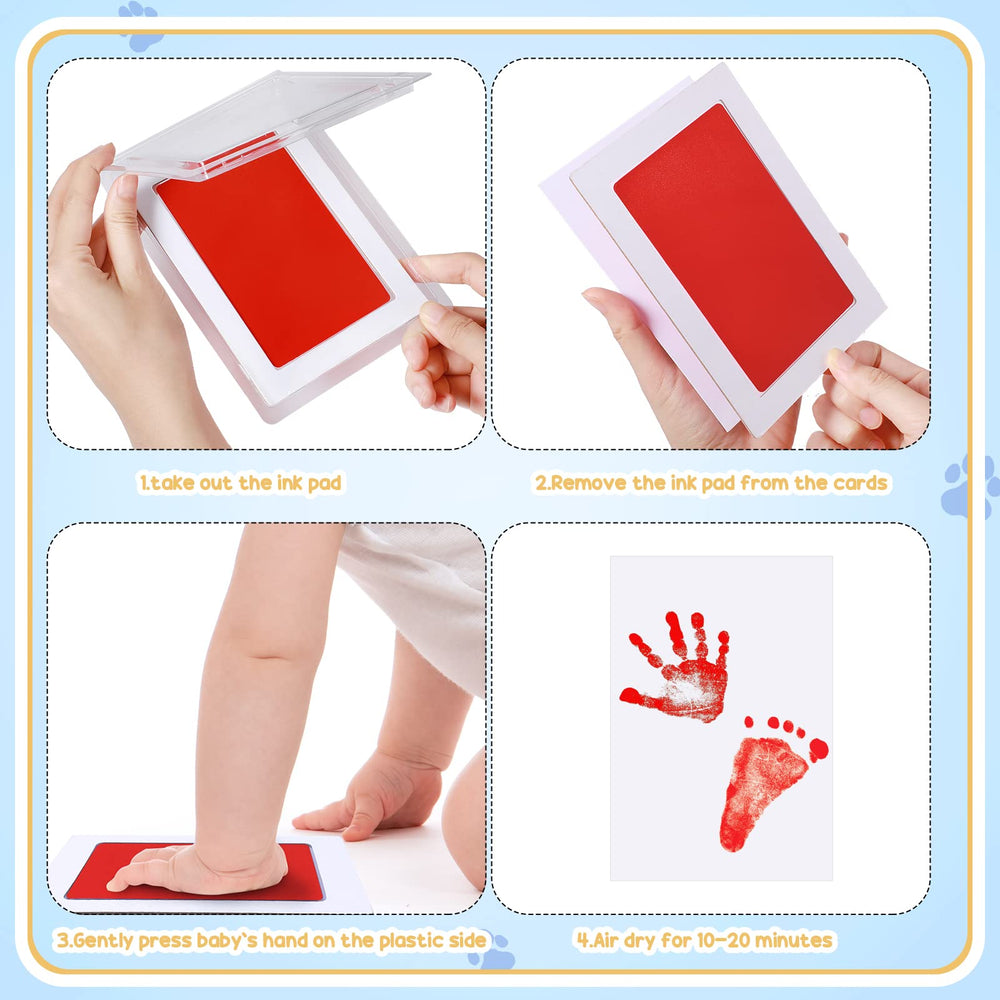TaoBary baby footprint inkpad demonstrates space for feet prints.