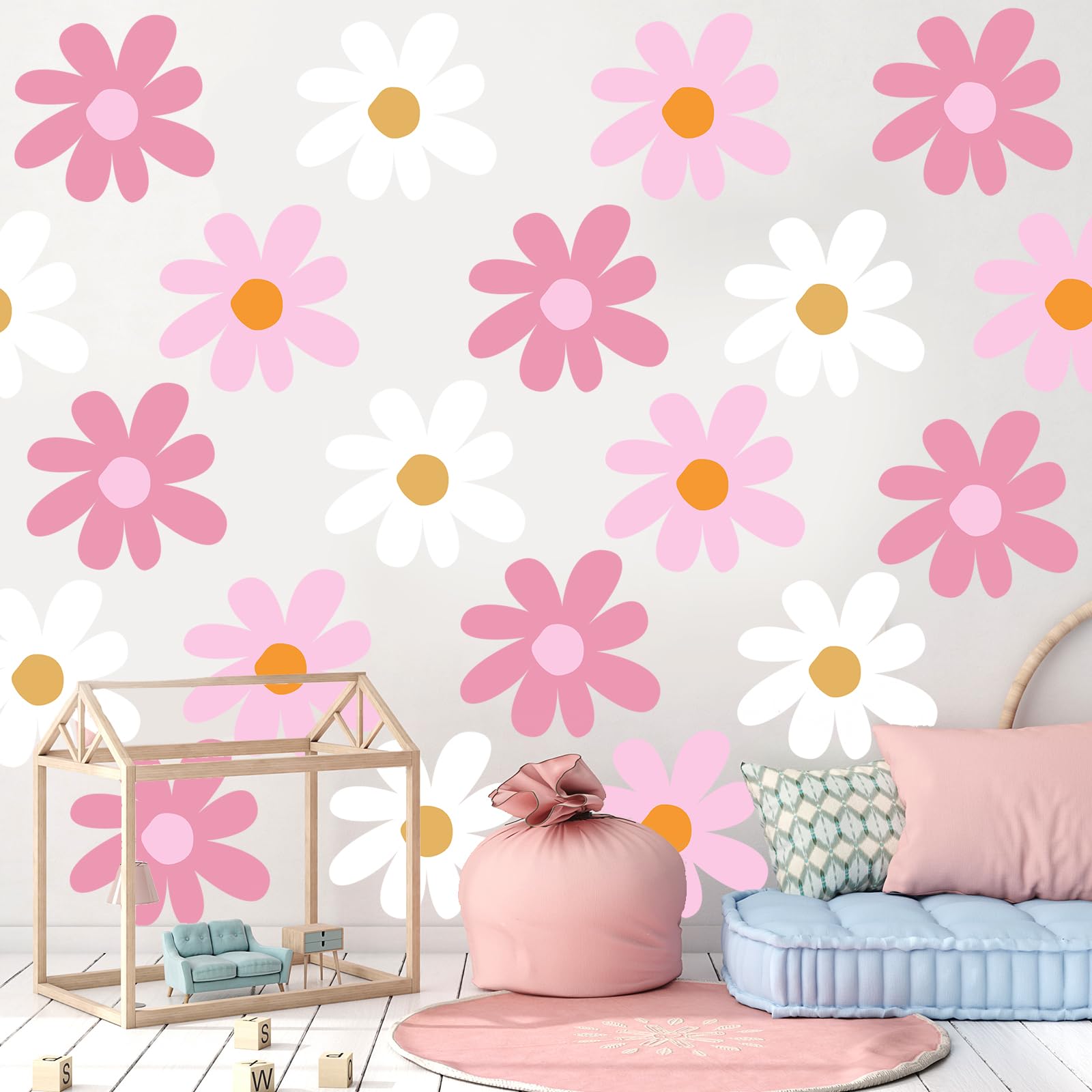 TaoBary daisy wall decal set twelve sheets for easy room decor