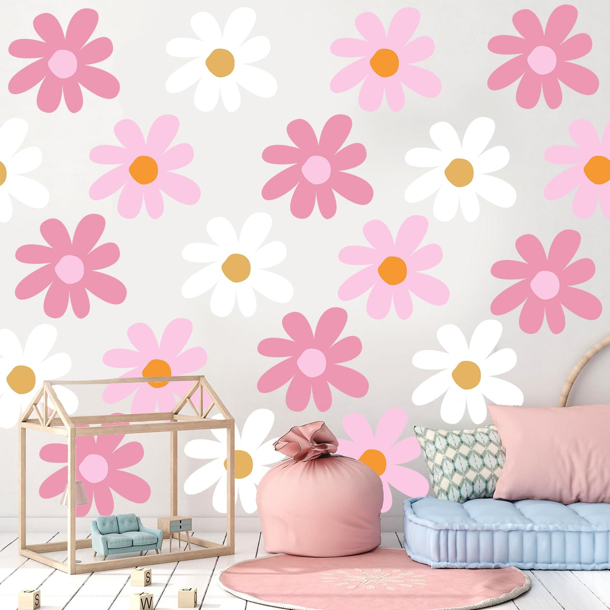 TaoBary daisy wall decal set twelve sheets for easy room decor