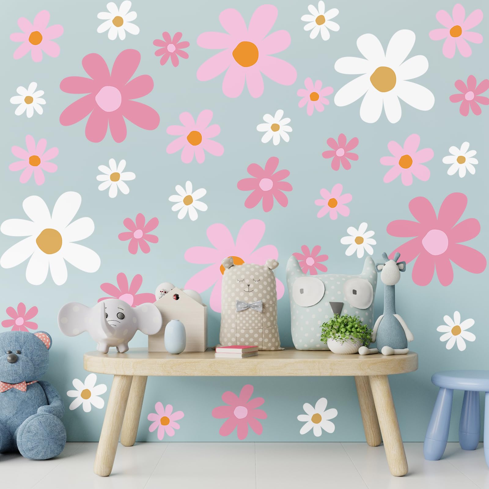 Taobary daisy wall decal durable vinyl sticks to glass or wood