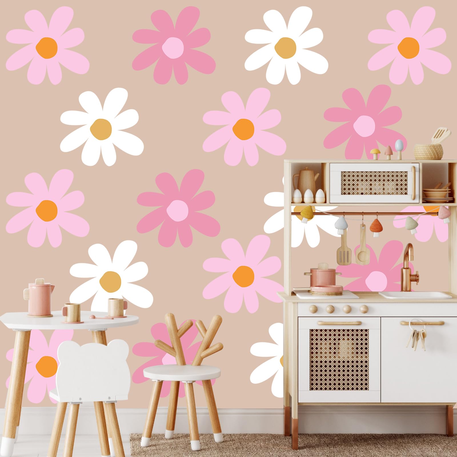 TaoBary waterproof daisy sticker showing durable material on surface