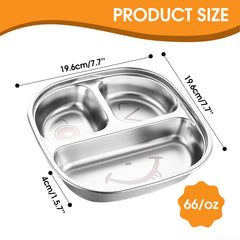 TAOceeXI divided kid plate with smiley design encourages happy eating