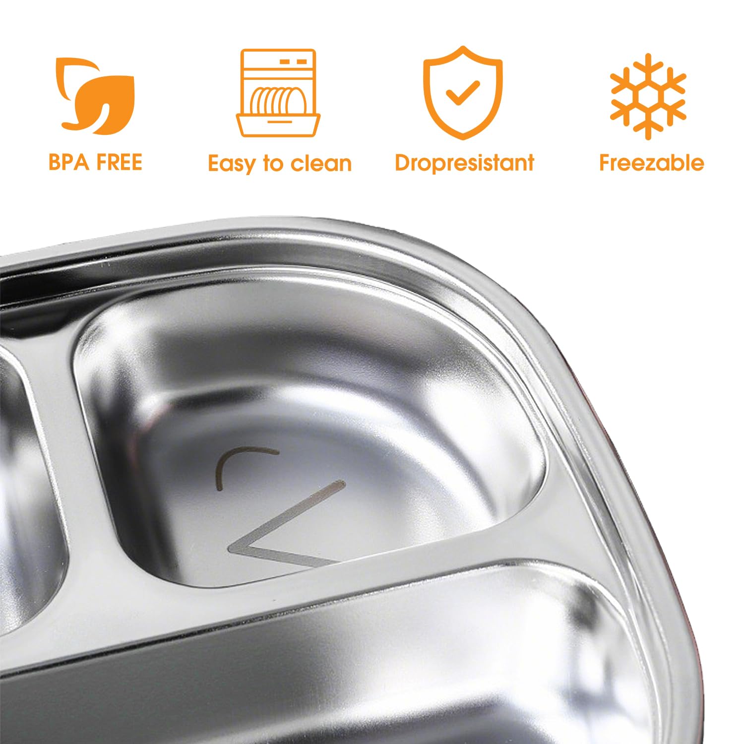 TAOceeXI stainless steel tray with food-grade PP lid for safe storage