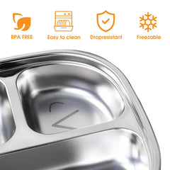 TAOceeXI stainless steel tray with food-grade PP lid for safe storage