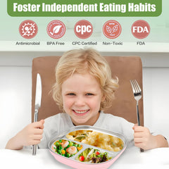 TAOceeXI silicone-base suction cups anchor the plate for stable feeding.