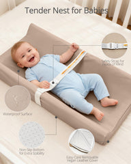 TAOCI vegan leather changing pad with non-slip base for stable diaper changes.