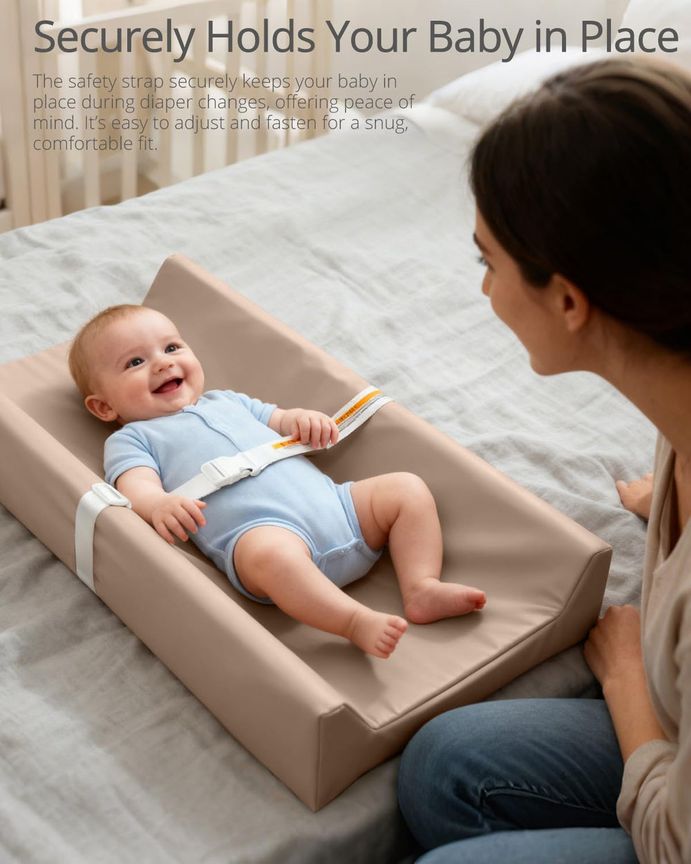 TAOCI changing pad removable wipeable cover with zipper for easy cleaning and reuse.