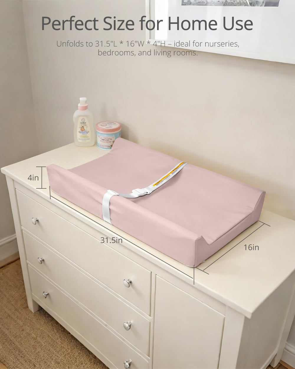 TAOCI baby changing pad safety strap keeps baby secure during changes