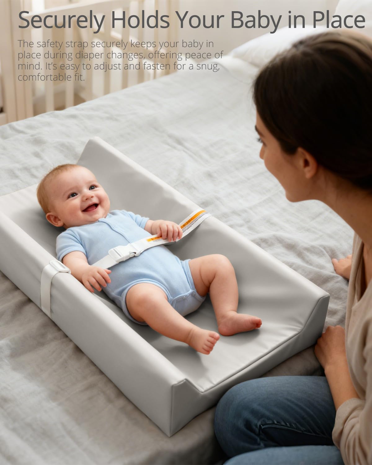 TAOCI changing pad measures 31.5 by 16 inches, fitting most nursery dressers