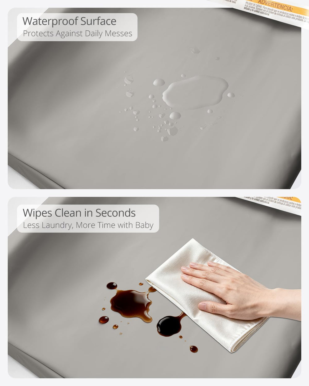 TAOCI changing pad non-slip bottom anchors to dresser, preventing slips during changes