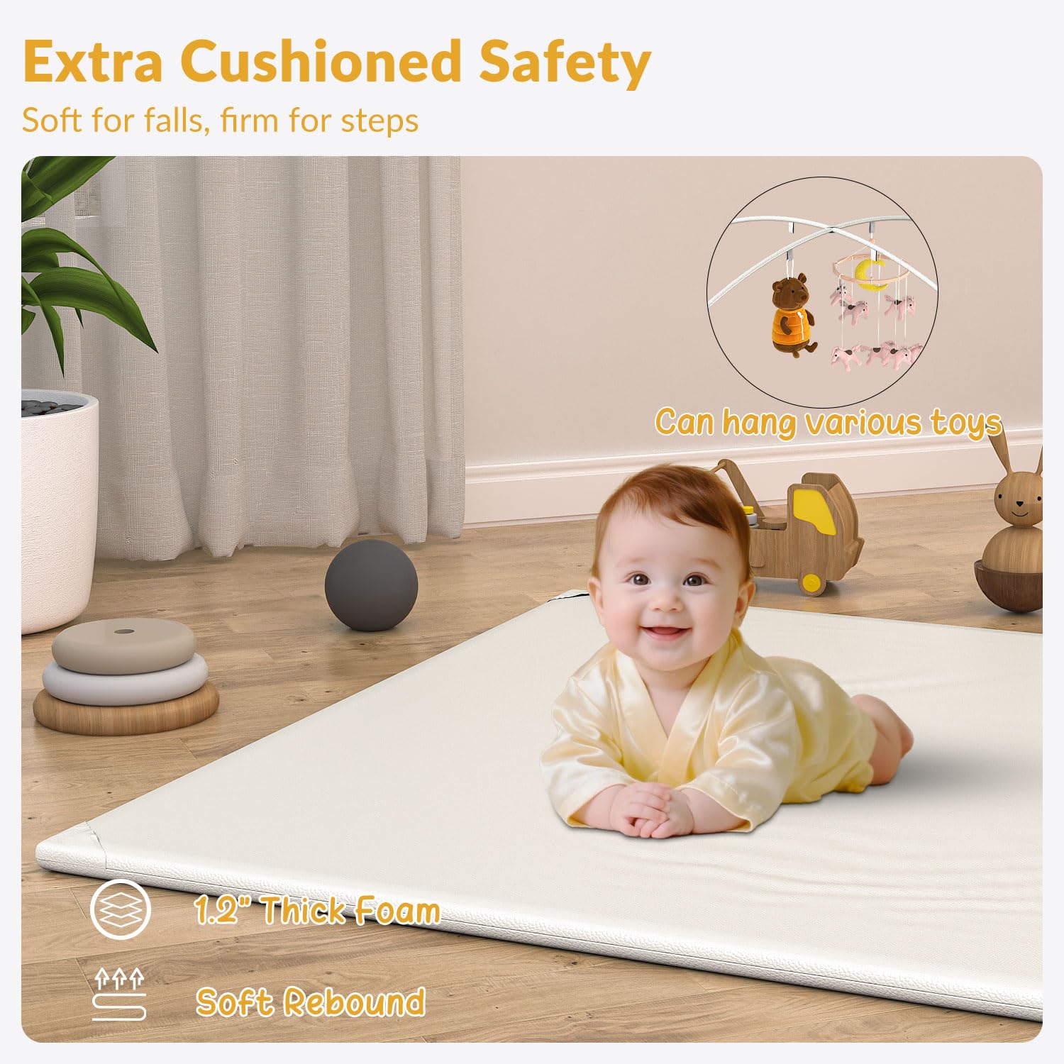 TAOCI padded baby play mat tummy-time use, supports crawling exploration