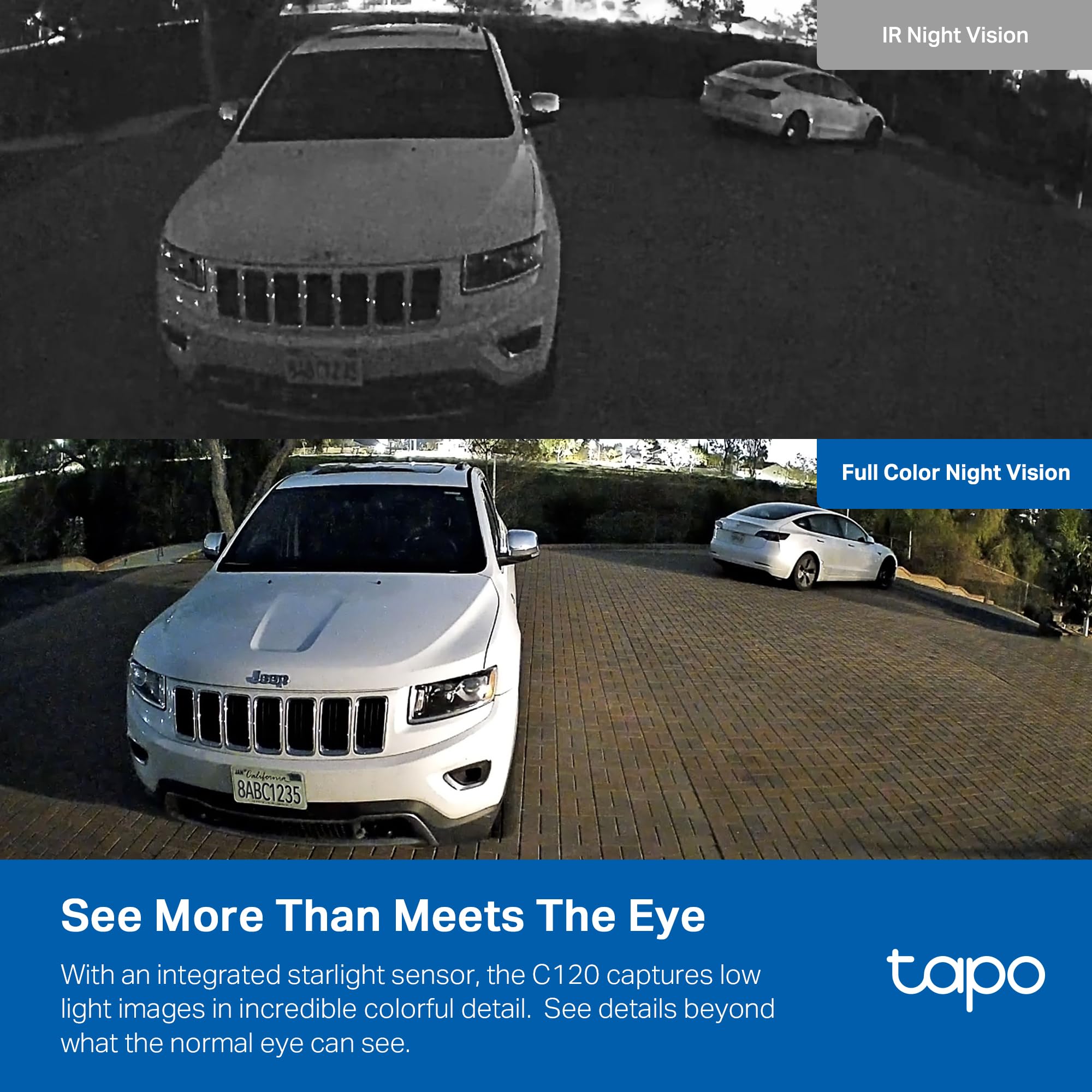 Tapo C120 starlight color night vision for clear low-light footage