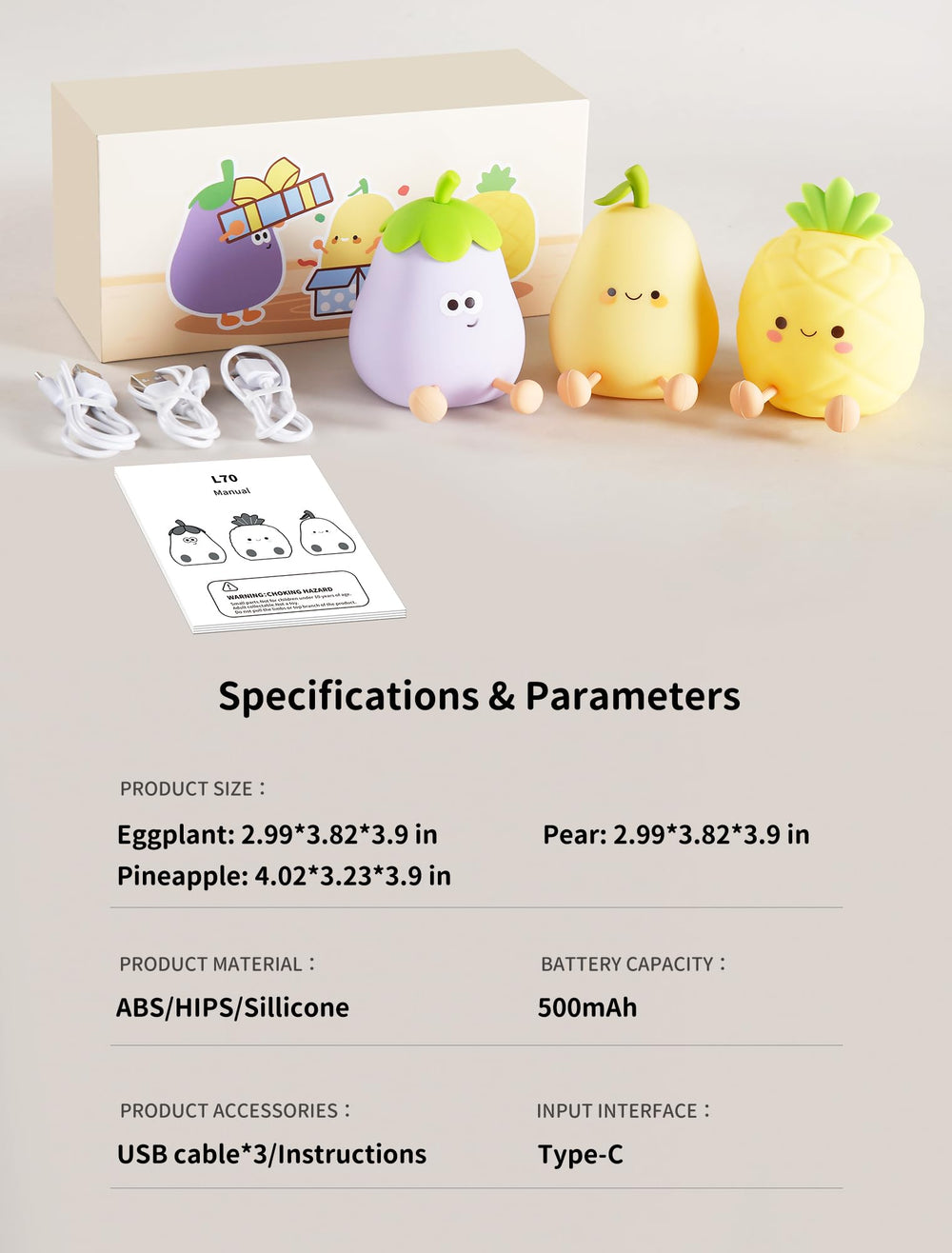 Tarinks Kids Room Night Light cute fruit shapes brighten nurseries and bedtime rituals