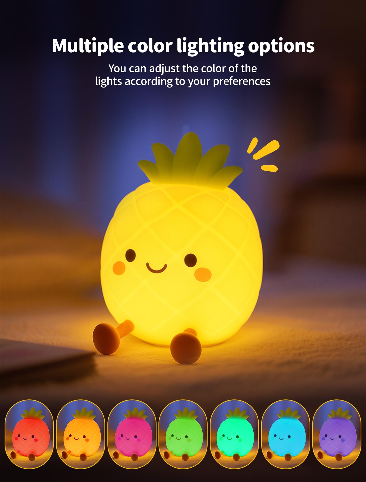 Tarinks Pineapple Night Light gift-ready design ideal for holidays and birthdays.
