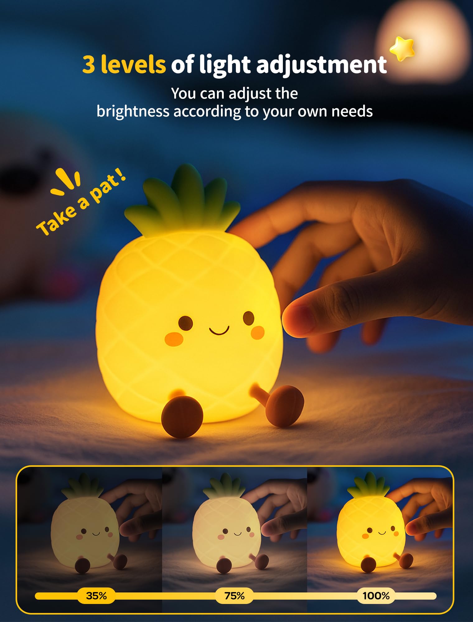 Tarinks Pineapple Night Light in a nursery creating a cozy, comforting atmosphere.