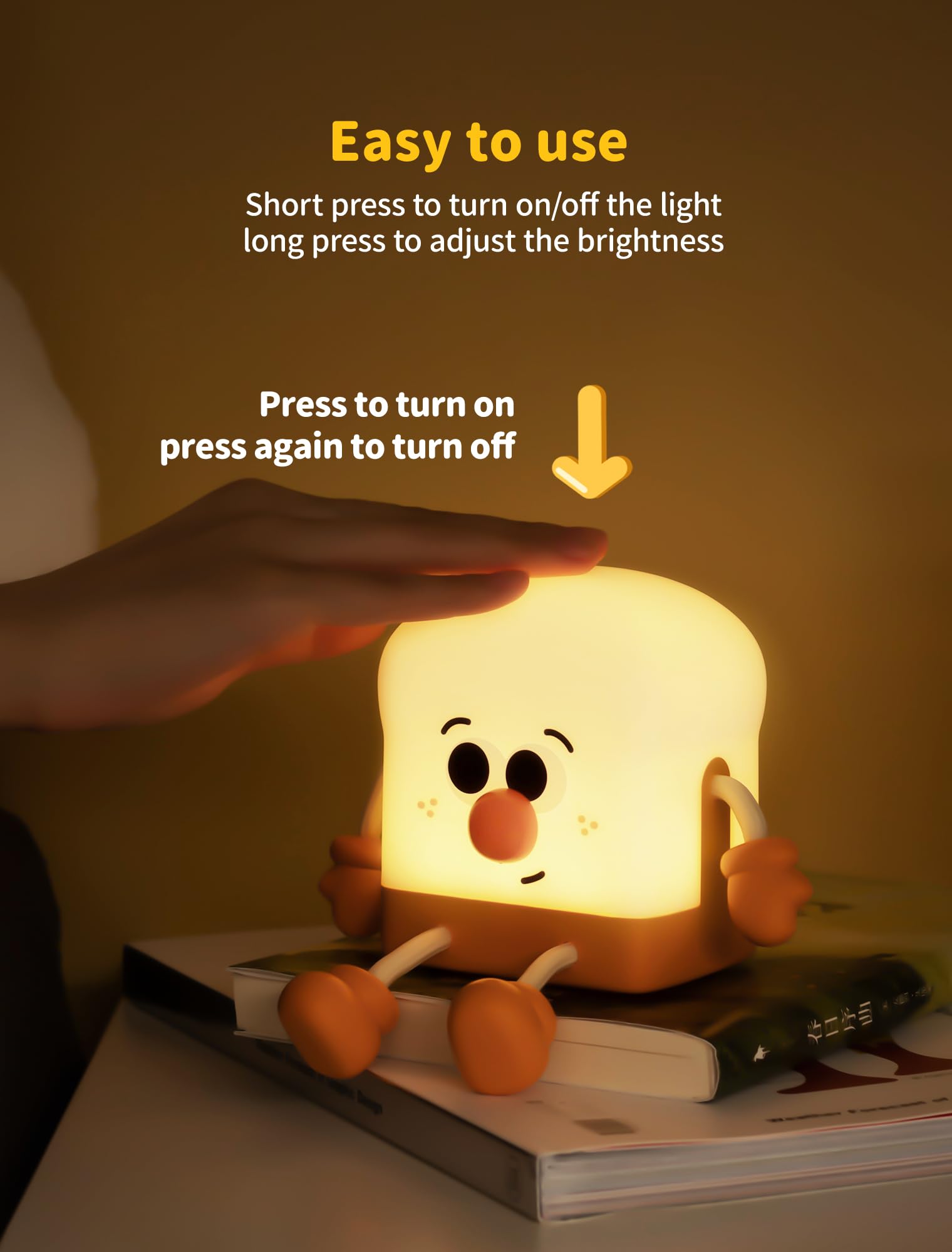 Tarinks Toast Night Light includes a 30/60-minute timer for automatic lights-off