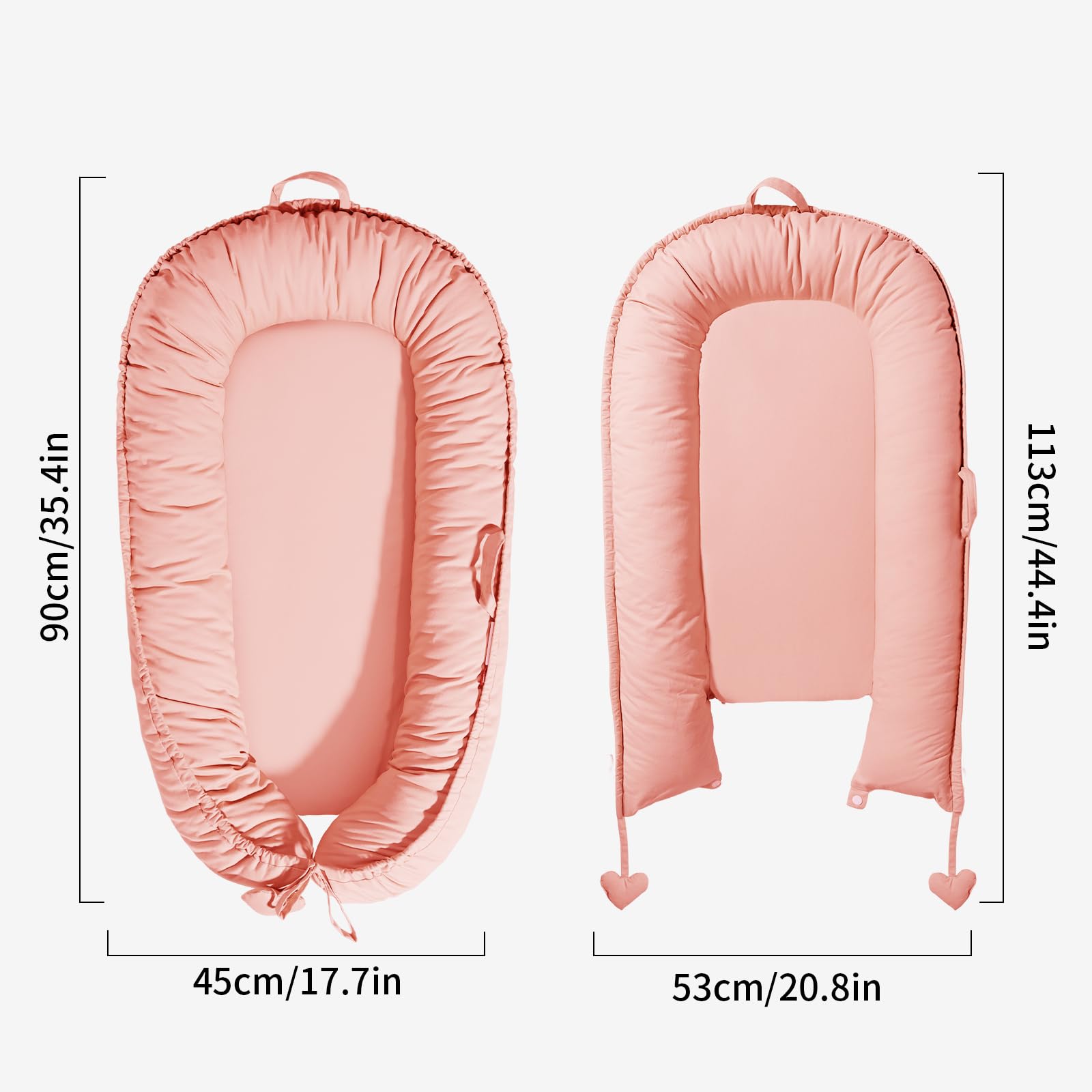 TARJODGY baby lounger uses ultra-soft cotton for plush, hypoallergenic comfort.