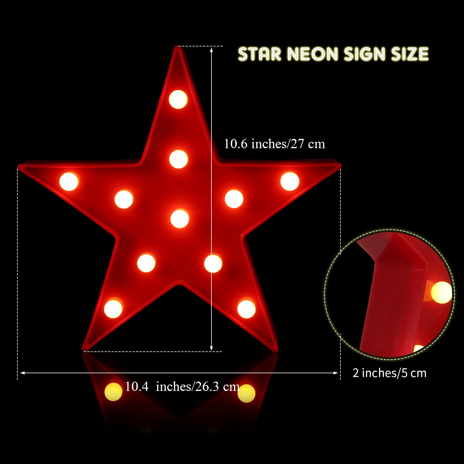 Tarpop red star LED light placed on table for ambiance