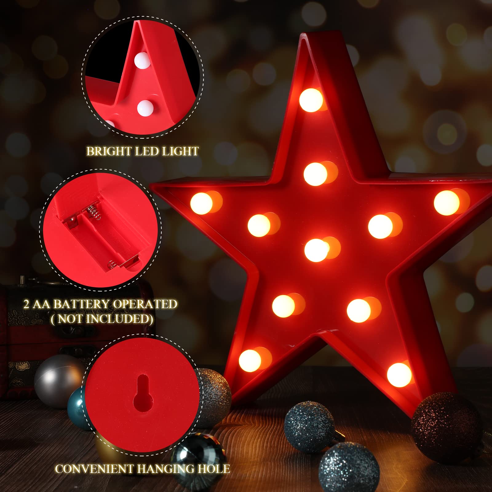 Tarpop red star sign wall lamp ideal for movie night decor