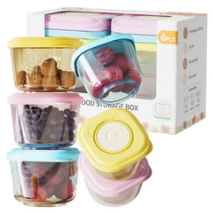 Tasttin baby-food container with sealing lid, leak-free for on-the-go feeding.