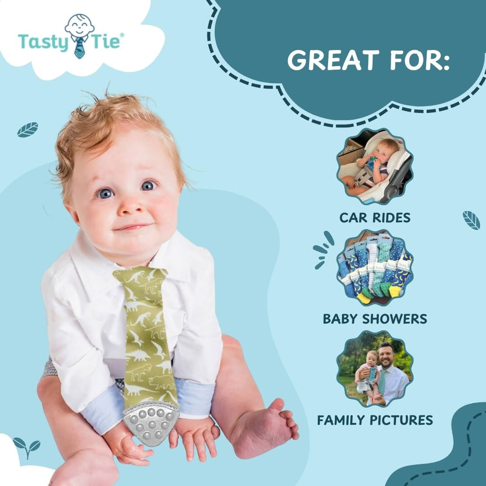Tasty Tie drool-absorb tie helps keep outfits clean.