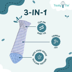 Tasty Tie teething tie silicone teether with firm bumps for gum massage