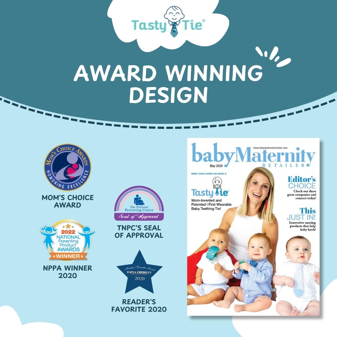 Tasty Tie teething tie washable design for easy cleanup