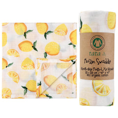TATA AMG swaddle fabric texture close-up showing ultra-soft organic cotton