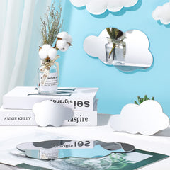 Tatuo 3D cloud mirror decals 11.5x7.5cm are self-adhesive and easy to reposition.