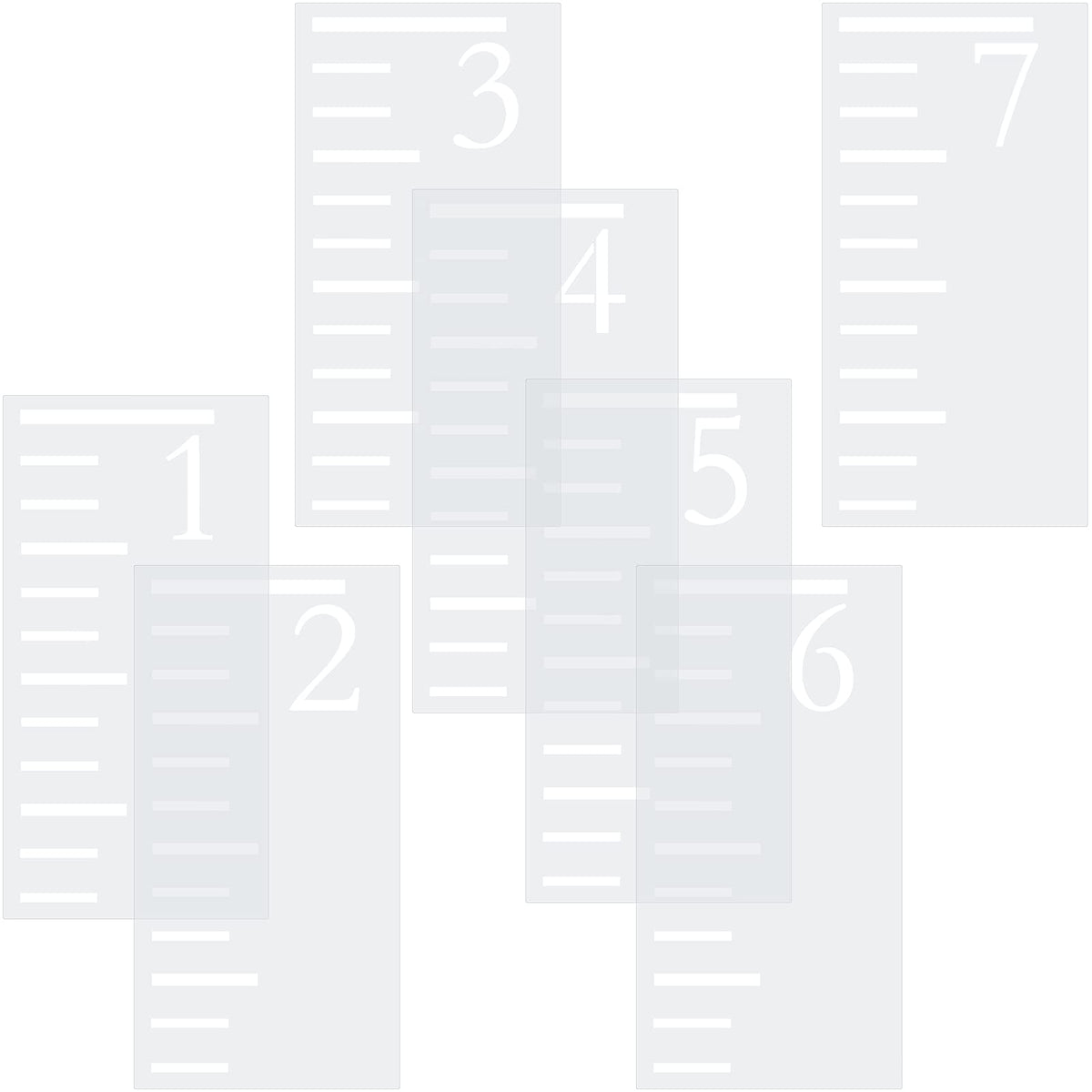 Tatuo 7-feet growth chart stencil on wood with precise edges for easy DIY measurements.