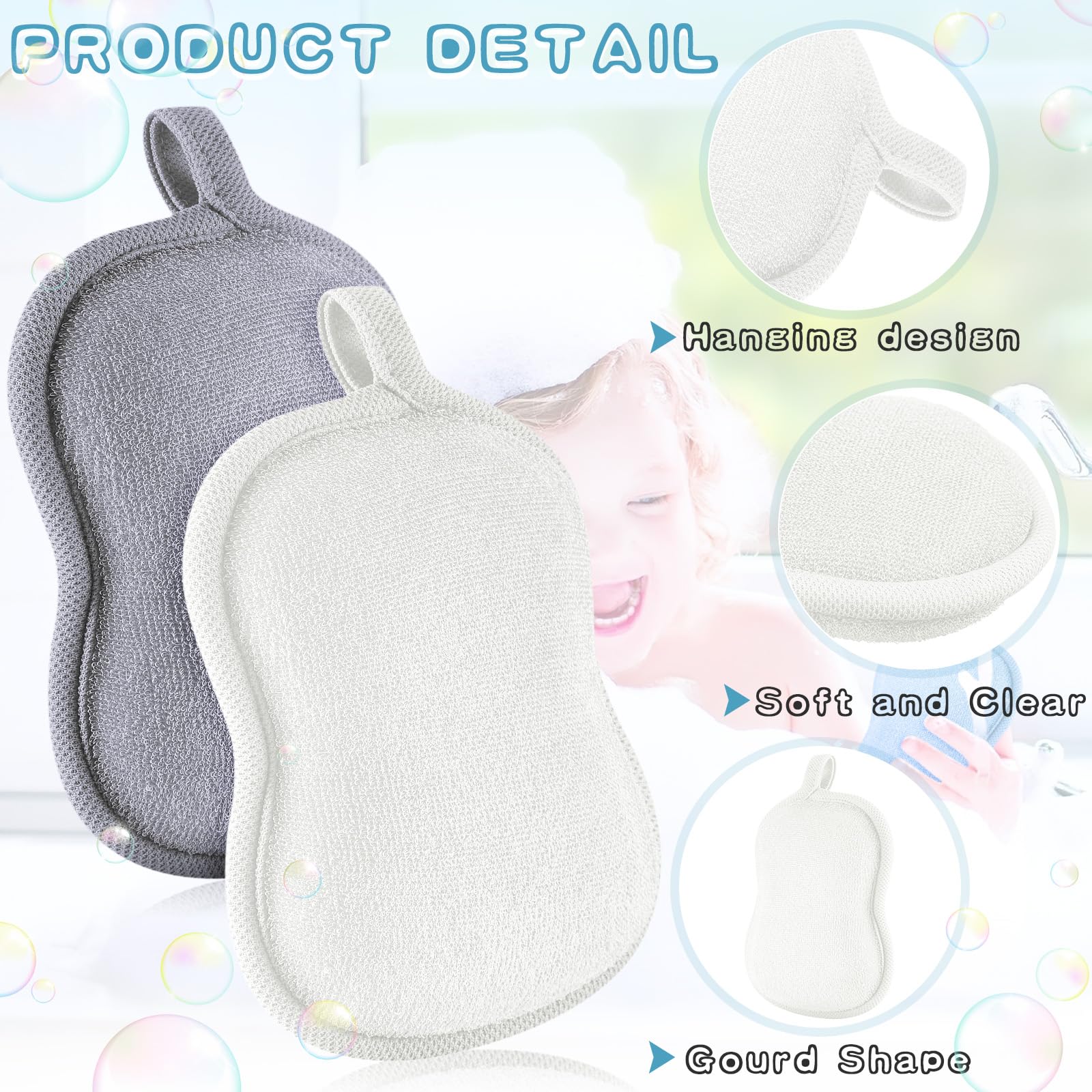 Tatuo baby bath sponge in gourd shape keeps bath time engaging for babies.