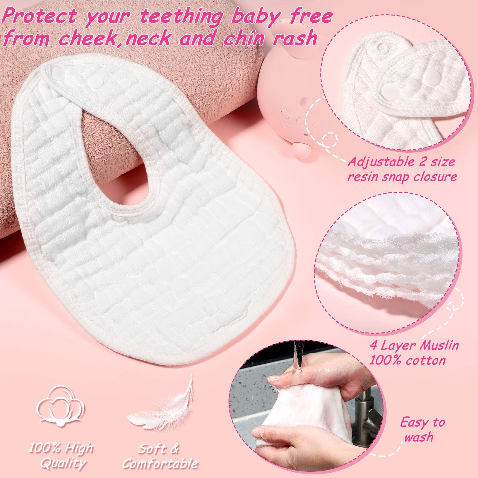 Tatuo bibs adjustable resin snaps ensure a secure, comfy fit.