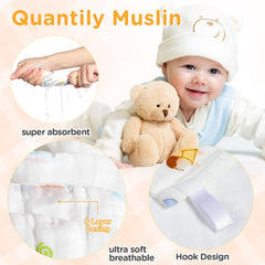 Tatuo burp cloth 10x20 inches demonstrates generous coverage for shoulders
