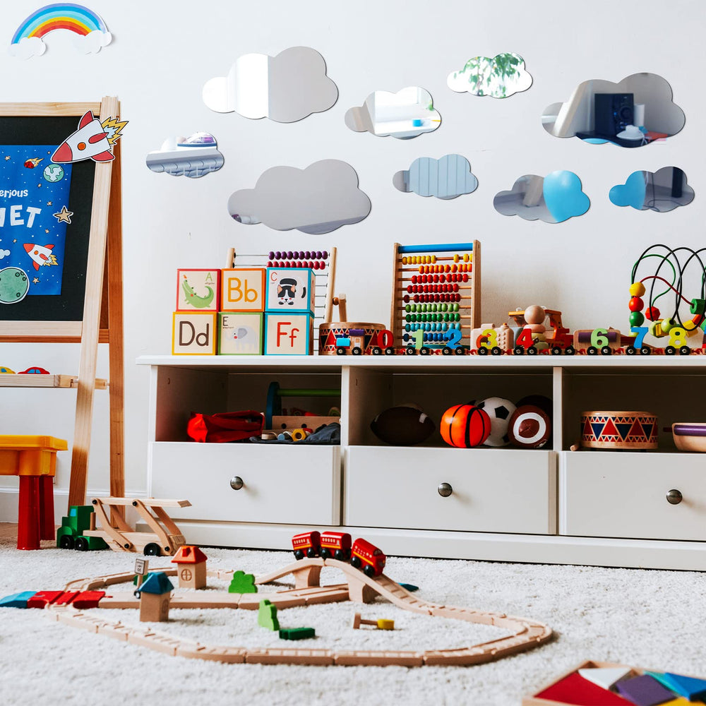 Tatuo cloud wall stickers brighten living areas and parties with charming 3D reflections.