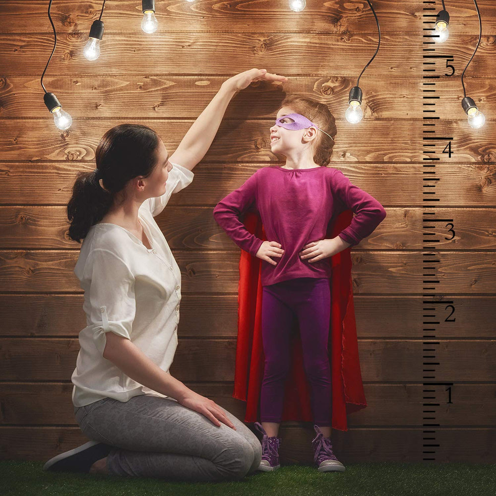 Tatuo painted wood growth chart ruler handy on wall or movable display.